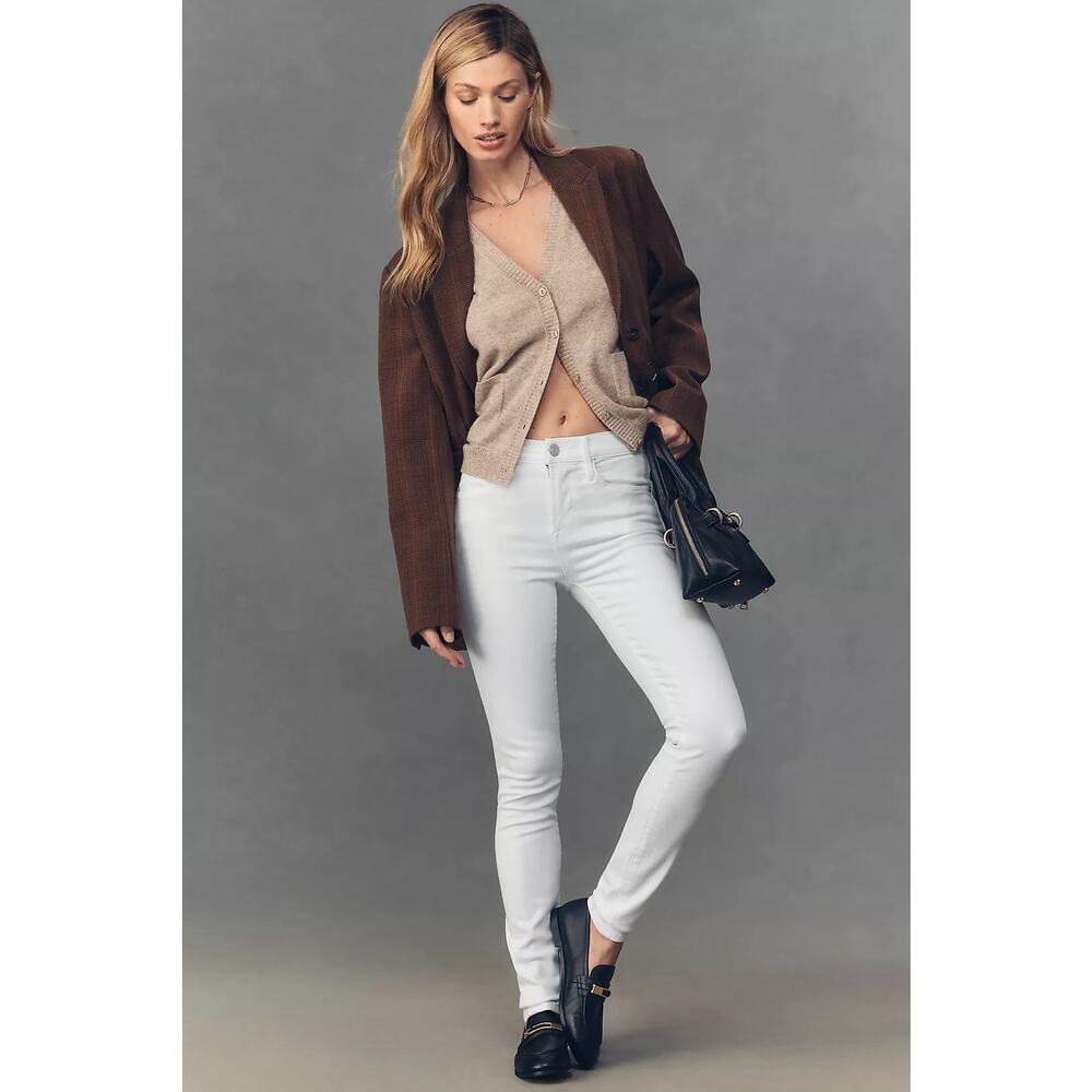 NWT Anthropologie FRAME Le High High-Rise Skinny Jeans $208 SIZE 25 White